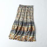 Summer Skirt Women Paisley Floral Print Skirts Casual Vintage A-Line Beach Skirt saia Jupe Femme faldas Midi Skirts