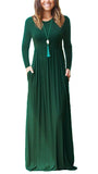 themeisles 3XL Sexy Women Dress Summer Solid Casual Full Sleeve Maxi Dress For Women Long Dress Lady Dresses