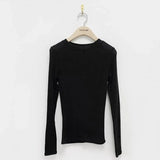 themeisles Basic Cotton Summer T Shirt Women Long Sleeves Tee Shirt High Elasticity Breathable Sexy Thin T-shirt see through Female Top