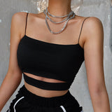 themeisles New Fashion Hot Sexy Women Summer Sexy Casual Sleeveless Cut-Out Short Tee Shirt Crop Top Vest Strap Tank Top Blouse