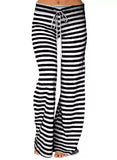 themeisles Print Sleep Bottom Women Cotton Long Pant Home Pajamas Soft Slip Summer Pants Drawstring Big Size Sexy Stripe Casual Big Size