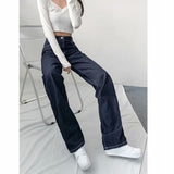 themeisles Women Pant Woman Jeans High Waist Denim Pants Wide Leg Denim Clothing Blue Jeans Vintage Quality  Fashion Straight Pants