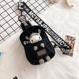 themeisles Cute Plush Toy Inside Chest Bag For Women Casual Canvas Bag Women Crossbody Bags Letter Print Strap Shoulder Bag Women Bolso Sac