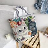 themeisles  Fashion Folding Women Big Size Handbag Tote Ladies Casual Flower Printing Canvas Graffiti Shoulder Bag Beach Bolsa Feminina