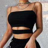 themeisles New Fashion Hot Sexy Women Summer Sexy Casual Sleeveless Cut-Out Short Tee Shirt Crop Top Vest Strap Tank Top Blouse