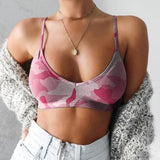 themeisles Crop Top Women's Camouflage Camisole Underwear without Steel Ring Summer Wild Sexy Backless Tube Top Female Casual Tank Top