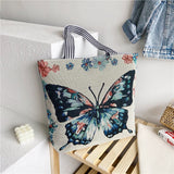 themeisles  Fashion Folding Women Big Size Handbag Tote Ladies Casual Flower Printing Canvas Graffiti Shoulder Bag Beach Bolsa Feminina