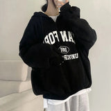 THEMEISLES Manufacturer fleece zipper sweater women's thin Japanese letter women's loose autumn and winter thickened jacket Korean wholesale