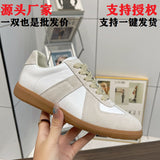 themeisles New Samba German Training Shoes Leather White Shoes Women's Autumn Three Bars German Training Shoes All-Matching Casual Sneakers