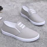 themeisles Factory Supply Slip-on Canvas Shoes Flat All-Match Pure White Cloth Shoes Female Nurse Lazy Shoes Casual Students' Shoes