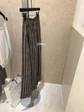 themeisles Hers Korean Style Relaxed Striped High Waist Wide Leg Pants Women  Summer New Design Sense Loose All-Matching Trousers