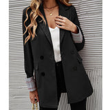 THEMEISLES 2023 cross-border autumn and winter new women's clothing  independent station solid color lapel button slim temperament blazer