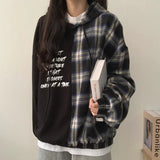 THEMEISLES Korean version splicing sweater women's spring, autumn and winter thin large size design sense fleece clothes oversize2023 new