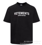 themeisles Cross-Border  American New Embroidered Letters OS Loose Casual Short-Sleeved T-shirt Men and Women Couple Fashion Brand Tee Summer