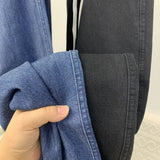 Spring and Autumn 2025 New Washed Cotton Denim Harem Pants Baggy Pants Women's Elastic Waist Casual Korean Style Versatile Cropped