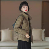 Hot casual winter fashion explosion short small light bread jacket stand-up collar duck down warm down jacket women