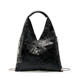 THEMEISLES 2025 Loose Fan Triangle Folded Tote Bag Women's Lightweight Large Capacity Women's Bag First Layer Cowhide Shoulder Underarm Bag Tide