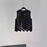 2025 Spot Nanyou Design Hot Style Dark Personality Circle Hollow Vest popular Summer Versatile Sleeveless Top