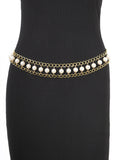 3876 New hot-selling waistchain cute pearl joint metal chain handmade waist chain waist jewelry
