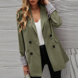 THEMEISLES 2023 cross-border autumn and winter new women's clothing  independent station solid color lapel button slim temperament blazer