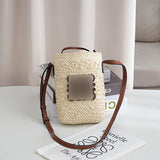 THEMEISLES New Luojia Crossbody Phone Bag Paper String Woven Fashion Ladies Bags Beach Vacation Straw Bag Women