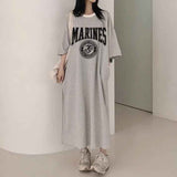 2025 THEMEISLES Manufacturer pure cotton T-shirt skirt women's spring and summer new Popularan products medium and long loose high-end fashion casual short t-sleeved jumpsuit