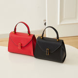 Bag popular new solid color messenger bag retro versatile handbag fashion shoulder bag large capacity Kelly bag women