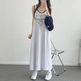 2025 THEMEISLES Manufacturer's printed sleeveless vest skirt knee dress Korean version crew neck long dress women's popular summer new large size