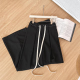 themeisles Black Casual Pants Women's Spring New High Waist Straight Wide Leg Pants Loose Pants Mop Trousers