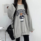 THEMEISLES Korean cartoon wholesale Popular trade cotton Korean version sweater women's Korean version crew neck clothes loose velvet spring and autumn ins tide brand