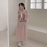 2025 THEMEISLES Manufacturer T-shirt skirt women's popular new summer explosion casual dress pure cotton Korean loose and thin letter short sleeves