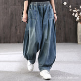 Loose plus Size Harem Jeans Women's New Spring New Plump Girls Baggy Pants All-Matching Casual Bloomers Fashion Style