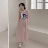 2025 THEMEISLES Manufacturer pure cotton T-shirt skirt women's spring and summer new Popularan products medium and long loose high-end fashion casual short t-sleeved jumpsuit