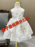 themeisles 24 Summer New Girls' White Lolita Dresses Ins Zhao Lusi Dress Music Box Embroidered Piece Flower Girl Dress