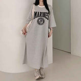 2025 THEMEISLES Manufacturer pure cotton T-shirt skirt women's spring and summer new Popularan products medium and long loose high-end fashion casual short t-sleeved jumpsuit