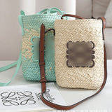 THEMEISLES New Luojia Crossbody Phone Bag Paper String Woven Fashion Ladies Bags Beach Vacation Straw Bag Women