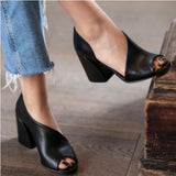 THEMEISLES Foreign Trade plus Size Peep Toe Sandals for Women 2022 Summer New Chunky Heel Comfortable  High Heel Sandals in Stock Wholesale