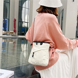 THEMEISLES Workwear Small Square Bag Men's and Women's  New Trendy Korean Style Mobile Phone for Students Japanese Ins Fresh Crossbody Canvas Bag