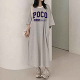 2025 THEMEISLES Manufacturer pure cotton T-shirt skirt women's spring and summer new Popularan products medium and long loose high-end fashion casual short t-sleeved jumpsuit