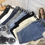 F Korean Style Loose Wide Leg Jeans for Women Spring and Autumn New High Waist Slimming Students All-Matching Straight Raddish Dad Jeans