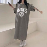 2025 THEMEISLES Manufacturer pure cotton T-shirt skirt women's spring and summer new Popularan products medium and long loose high-end fashion casual short t-sleeved jumpsuit