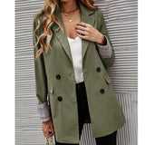 THEMEISLES 2023 cross-border autumn and winter new women's clothing  independent station solid color lapel button slim temperament blazer