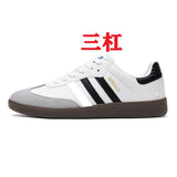 themeisles New Samba German Training Shoes Leather White Shoes Women's Autumn Three Bars German Training Shoes All-Matching Casual Sneakers