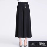 themeisles Fashion Casual plus Size Women's Clothing Summer Thin High Waist Pure Color Loose Wide Leg Pants Middle-Aged Mom Straight-Leg Pants Women