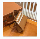 THEMEISLES Genuine Leather Women's Bag Second Generation Kelly Bag High-Grade Exquisite Handbag All-Match Shoulder Messenger Bag Kelly Bag