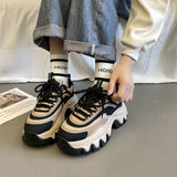 Women's Slim-Fit Sports Casual Shoes  Spring New Korean Style Simple Platform Heightened Daddy Shoes Women's Retro Shoes