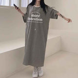 2025 THEMEISLES Manufacturer pure cotton T-shirt skirt women's spring and summer new Popularan products medium and long loose high-end fashion casual short t-sleeved jumpsuit