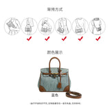 THEMEISLES Retro Do the Old Cowboy Kelly Bag Casual All-Match Shoulder Bag High Sense Temperament Commute Women Hand-Carrying Crossbody Bag Bag