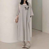 2025 THEMEISLES Manufacturer T-shirt skirt women's popular new summer explosion casual dress pure cotton Korean loose and thin letter short sleeves