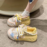 themeisles Spring New Women's Casual Shoes Ugly and Cute Big Head Sports Board Shoes Muffin Dissolved Platform Canvas Shoes Wholesale